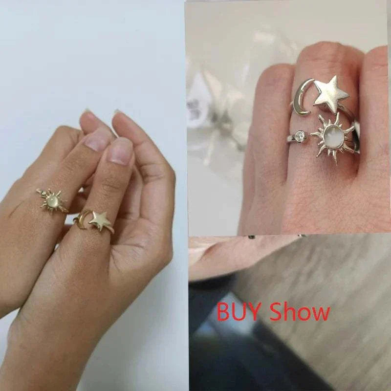 Anti Stress Anxiety Fidget Rings | Sunflower Spinner Ring for Women