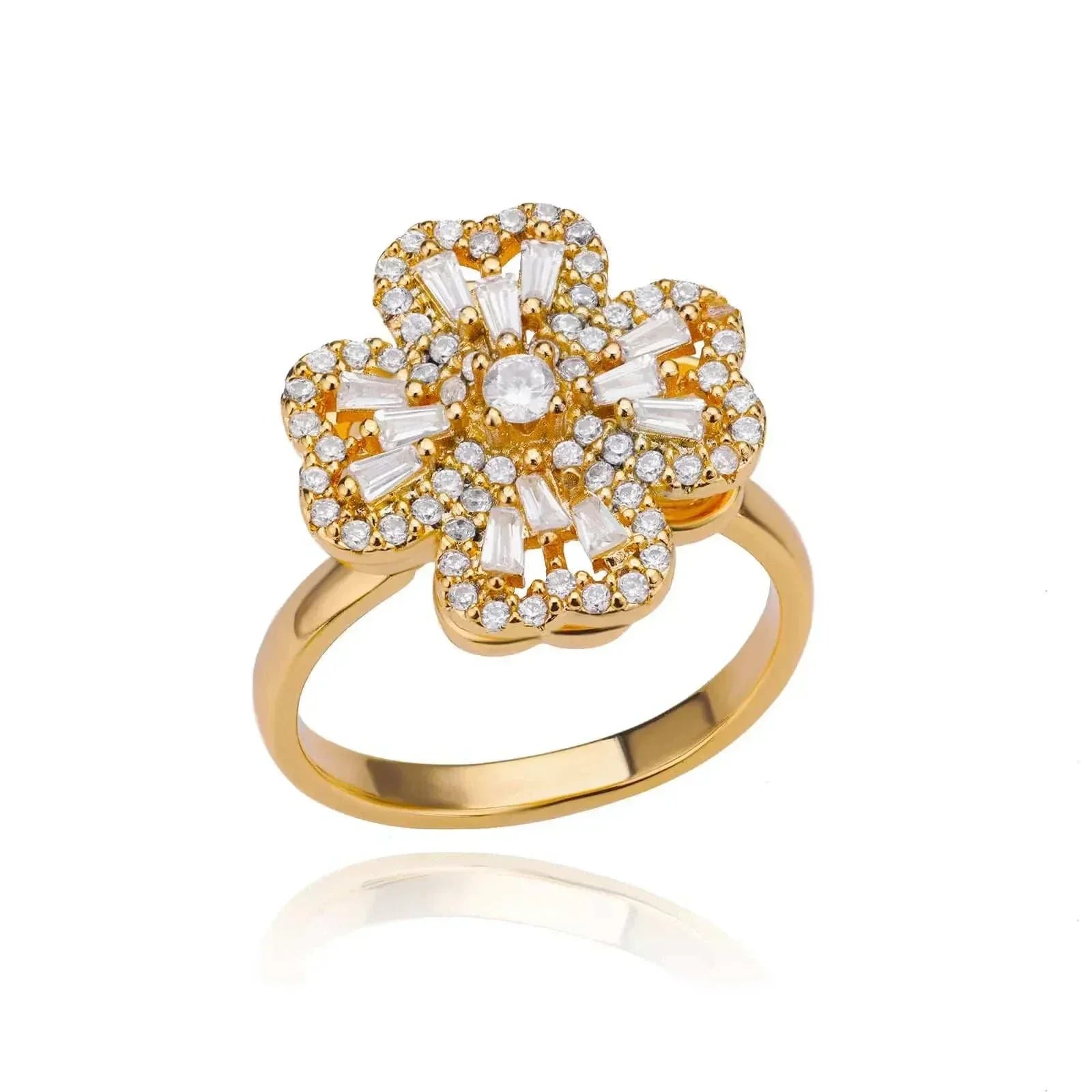 Anti Stress Anxiety Fidget Rings | Sunflower Spinner Ring for Women