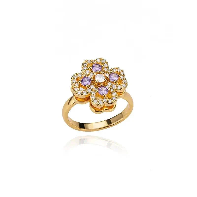 Anti Stress Anxiety Fidget Rings | Sunflower Spinner Ring for Women