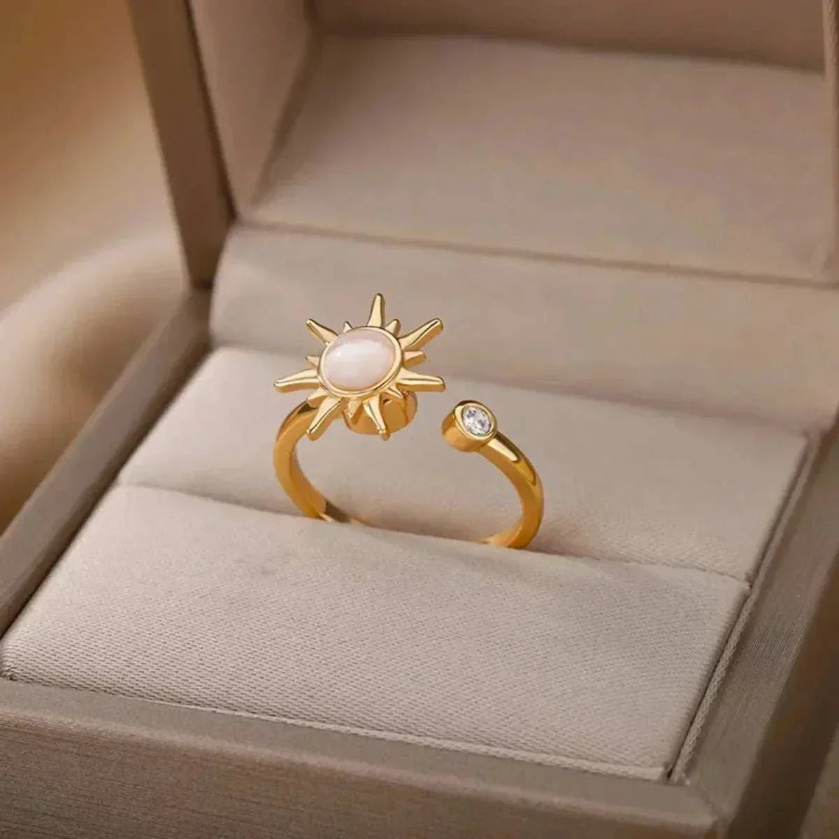 Gold Color Plated Stainless Steel Fashion Ring | Aurielle™