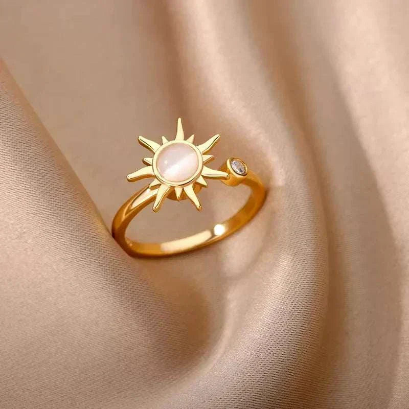 Gold Color Plated Stainless Steel Fashion Ring | Aurielle™