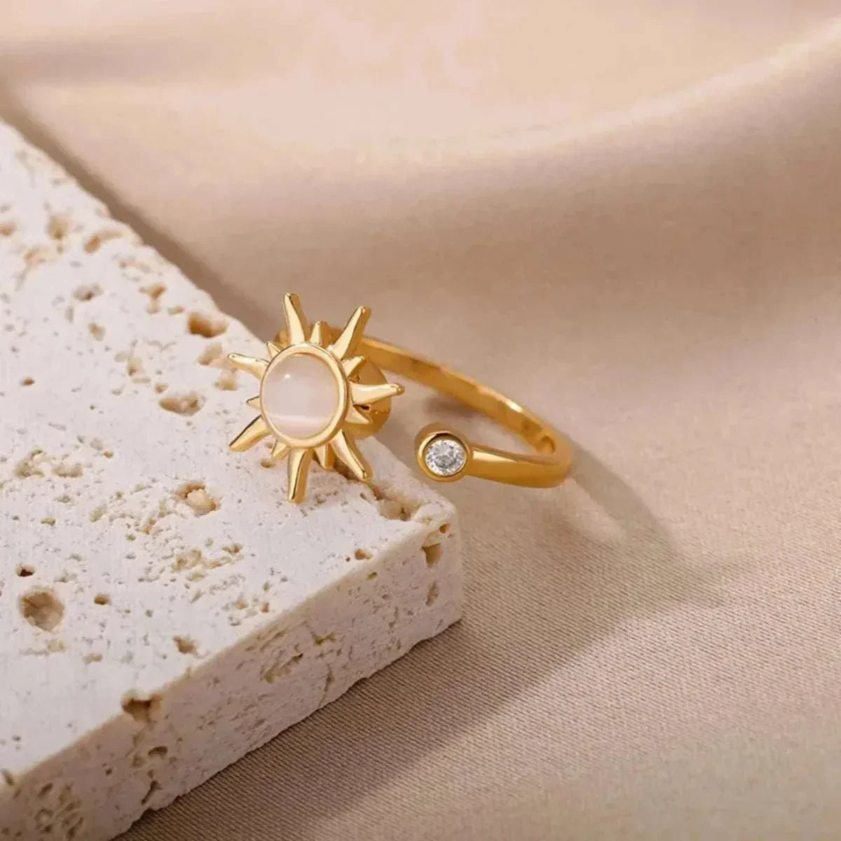 Gold Color Plated Stainless Steel Fashion Ring | Aurielle™