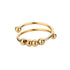 Spiral Bead Design Anxiety Relief Adjustable Ring – 18K Gold-Plated Fidget Ring